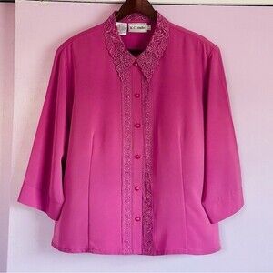 Women’s K.C. Studio Embellished Polyester Top Sz 18 Purple